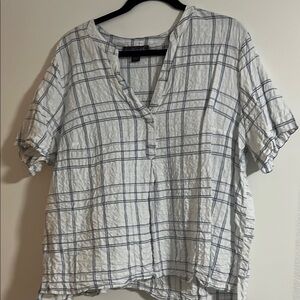 Multicolored V-Neck Short Sleeve Blouse